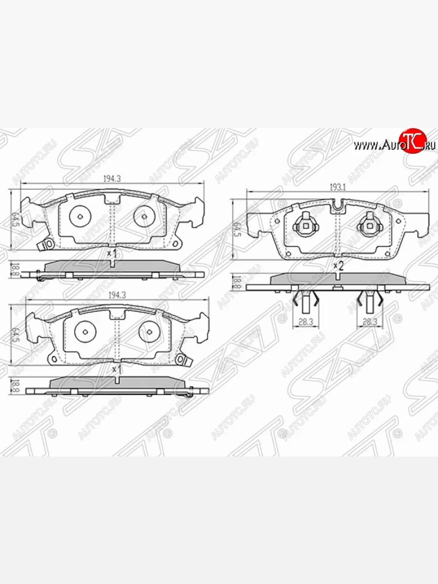 Колодки тормозные SAT (передние) Jeep Grand Cherokee WK2 1-ый рестайлинг (2013-2018)  в Перми Пермском крае