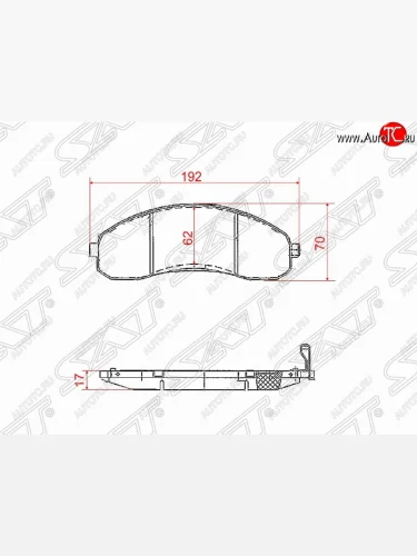 Комплект передних тормозных колодок SAT (2 поршня) KIA Bongo 4 PU дорестайлинг (2004-2012)