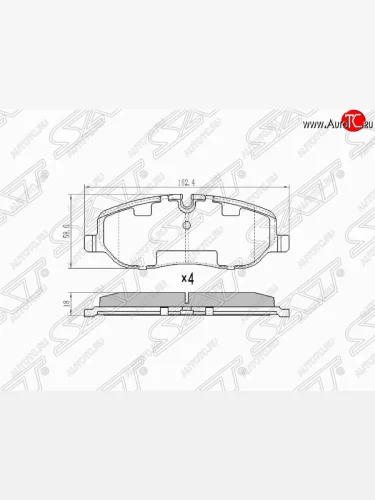 Колодки тормозные (передние) SAT Land Rover Range Rover 3 L322 дорестайлинг (2002-2006)