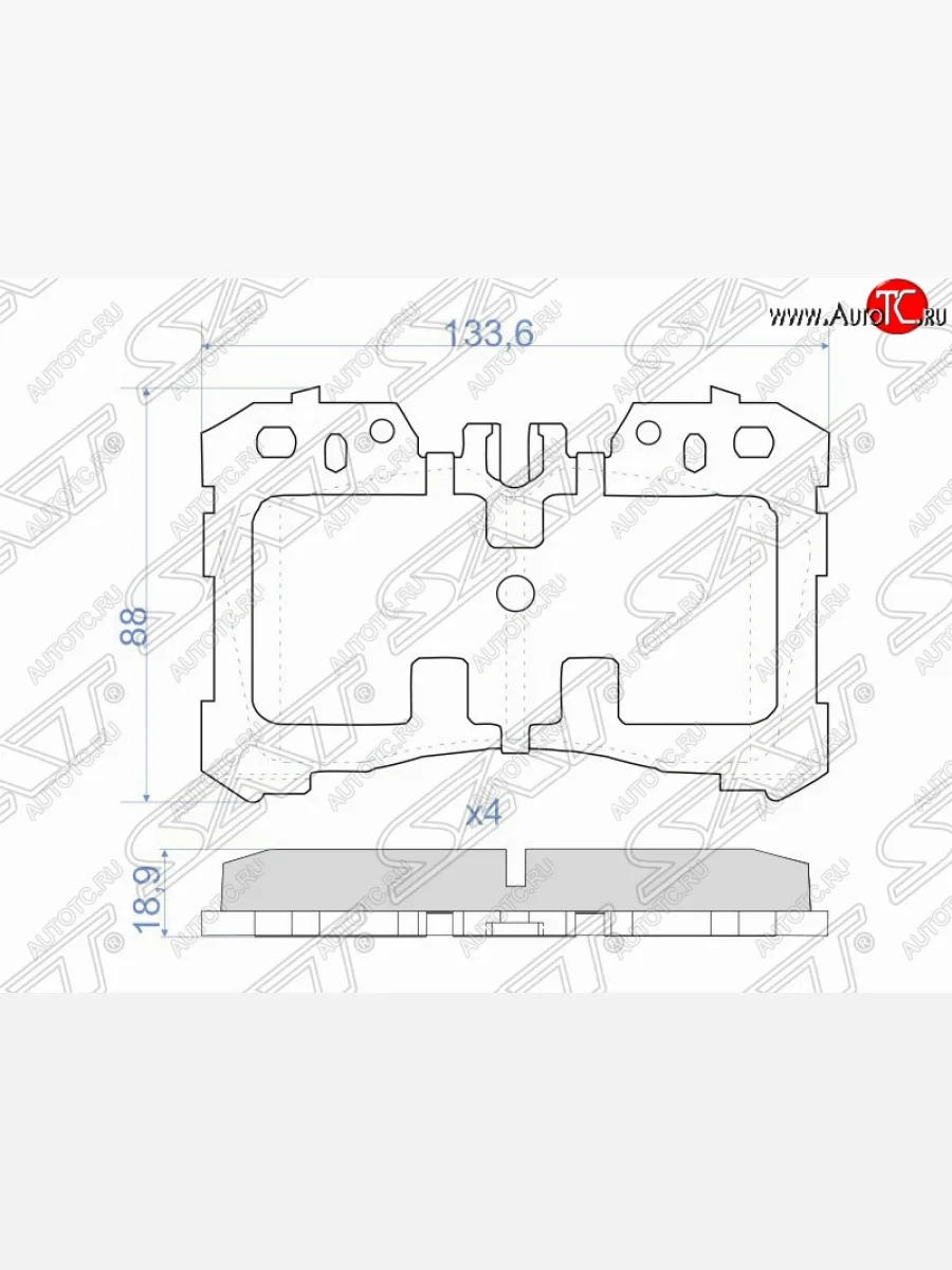 Колодки тормозные (передние) SAT Lexus LS600HL XF40 дорестайлинг (2006-2009)  в Перми Пермском крае