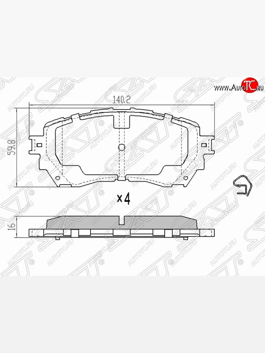 Колодки тормозные (передние) SAT Mazda 6 GJ дорестайлинг универсал (2012-2015)  в Керчи Республика Крым