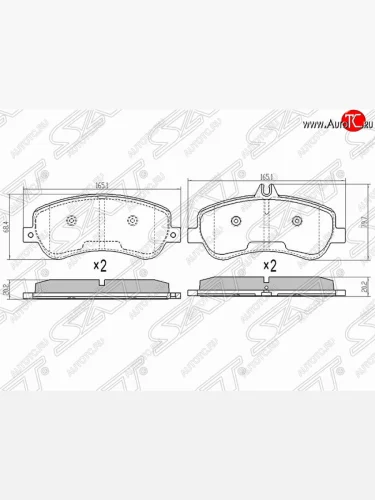 Колодки тормозные SAT (передние) Mercedes-Benz GLK class  X204 (2008-2015) дорестайлинг, рестайлинг
