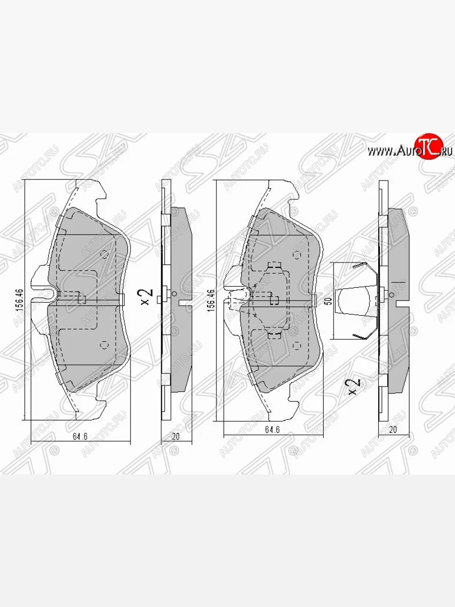 Колодки тормозные SAT (передние) Mercedes-Benz Sprinter W905 рестайлинг (2000-2006)  в Керчи Республика Крым