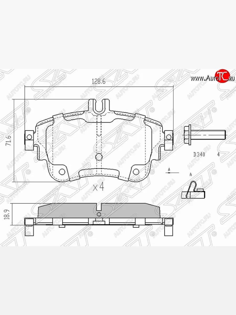 Колодки тормозные (передние) SAT Mercedes-Benz B-Class W246/T246 хэтчбэк (2011-2018)  в Керчи Республика Крым