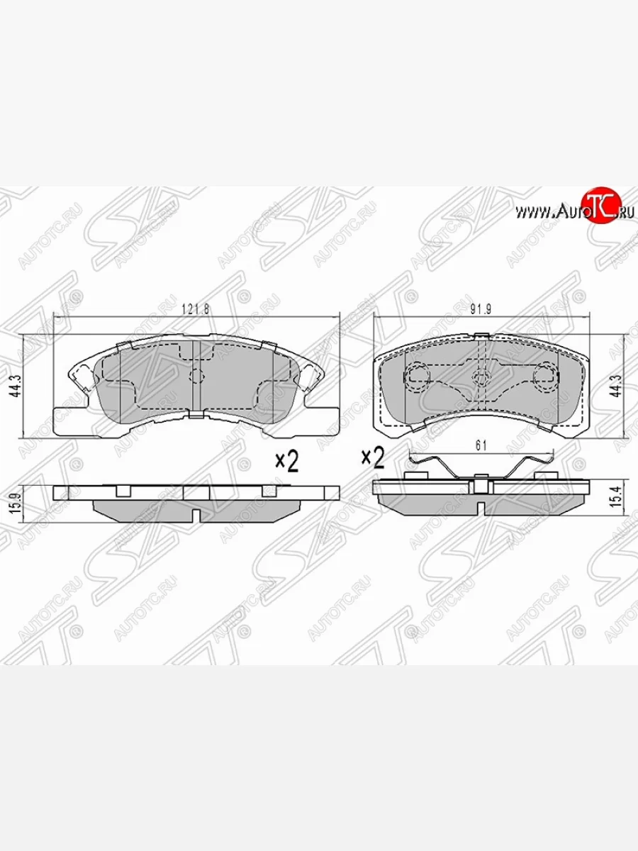 Колодки тормозные (передние) 3D SAT Mitsubishi Mirage CJ,CK,CL,CM хэтчбэк 3 дв. (1995-2001)  в Керчи Республика Крым