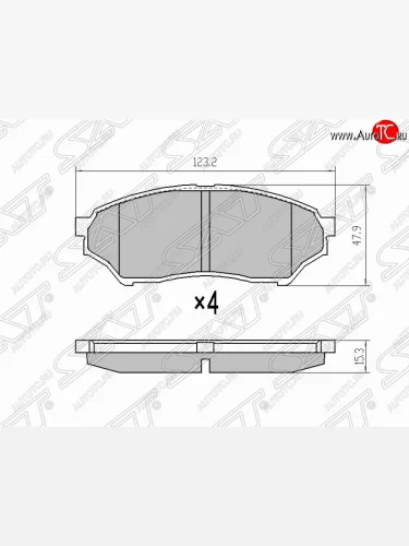 Колодки тормозные (передние) SAT Mitsubishi Pajero Mini H53/H58 (2008-2012)