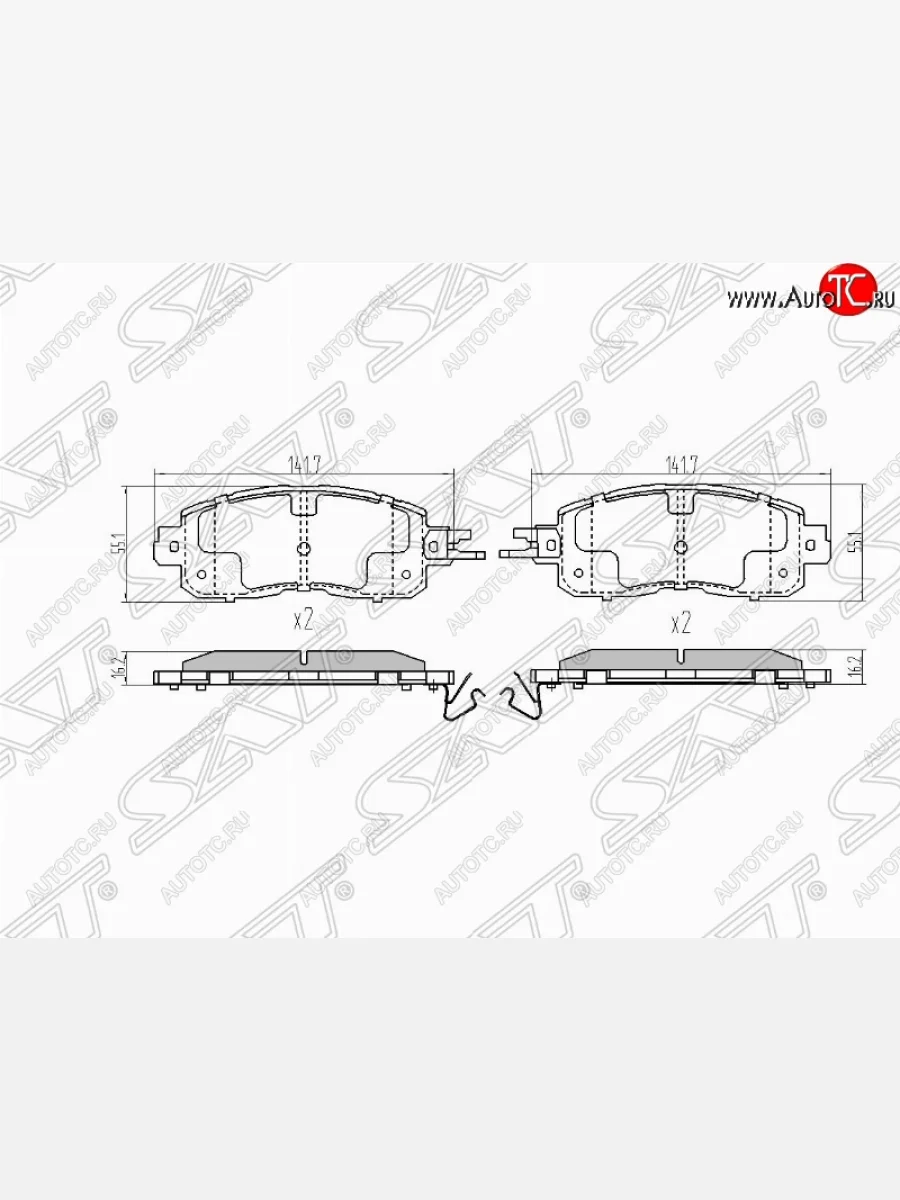 Колодки тормозные (передние) SAT Nissan Teana 3 L33 дорестайлинг (2014-2020)  в Воронеже Воронежской области