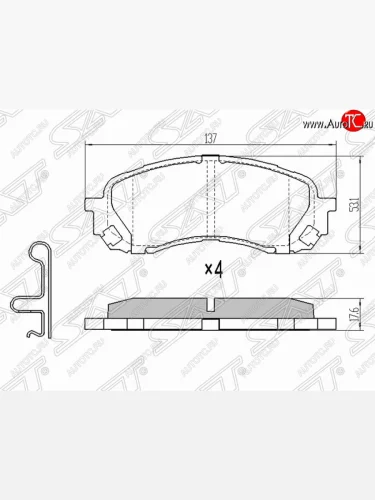 Колодки тормозные (передние) SAT (Китай) Subaru Forester SH (2008-2013)