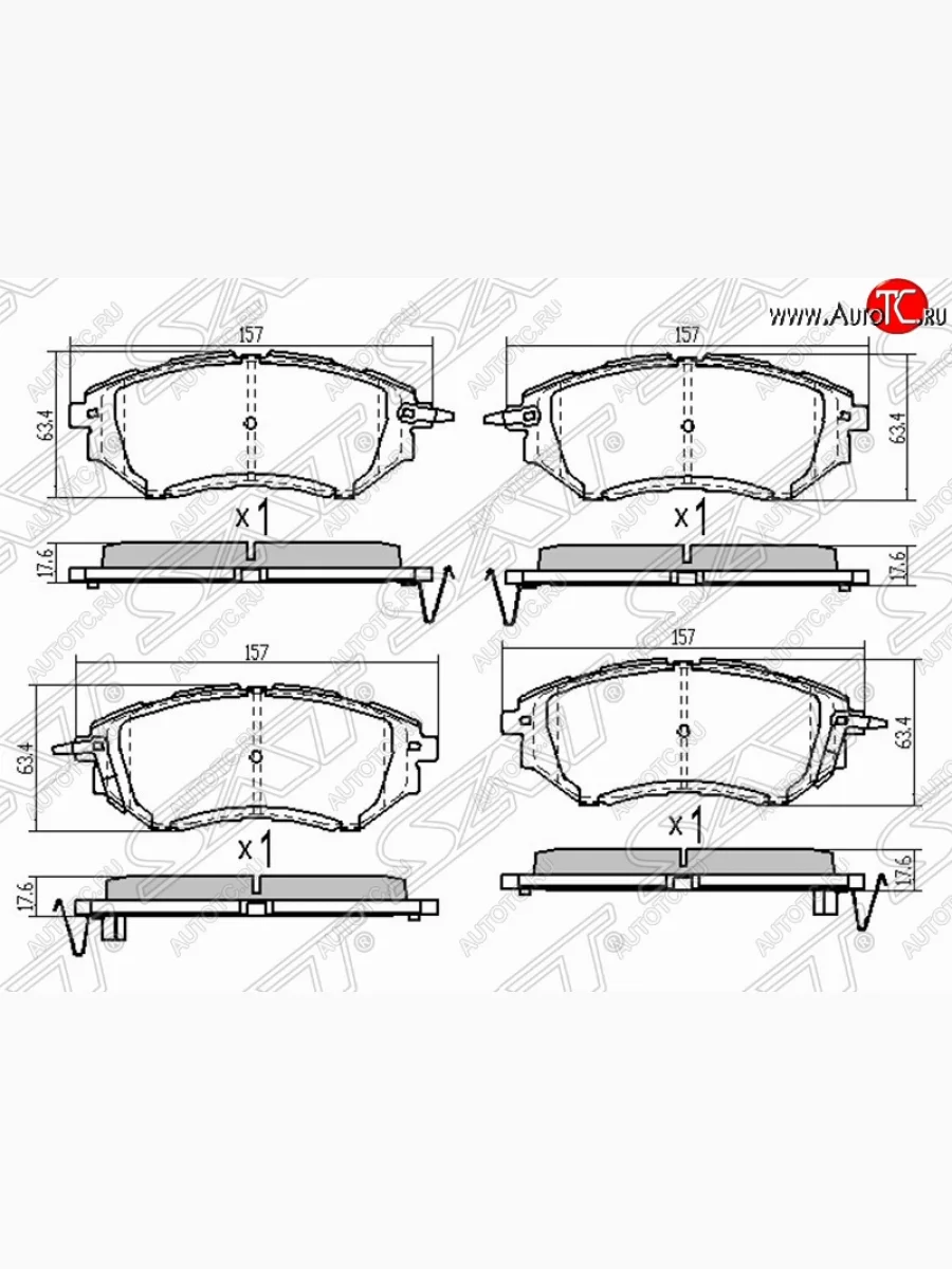 Колодки тормозные (передние) SAT Subaru Legacy BL/B13 дорестайлинг седан (2003-2006)  в Перми Пермском крае