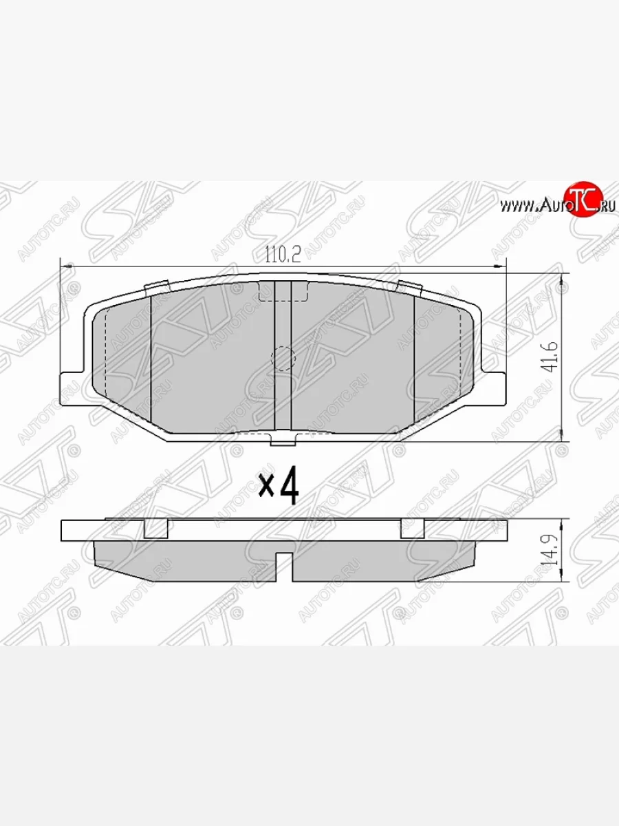 Колодки тормозные (передние) SAT Suzuki Jimny JB23/JB43 дорестайлинг (1998-2001)  в Воронеже Воронежской области