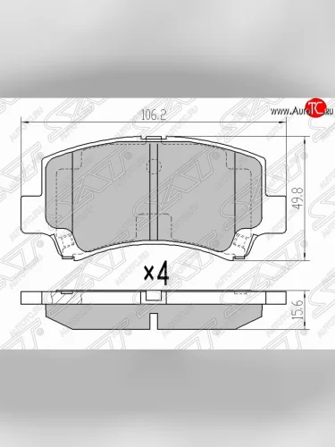 Колодки тормозные (передние) SAT Suzuki Wagon R MC22S,VC12S 1-ый рестайлинг (2000-2002)