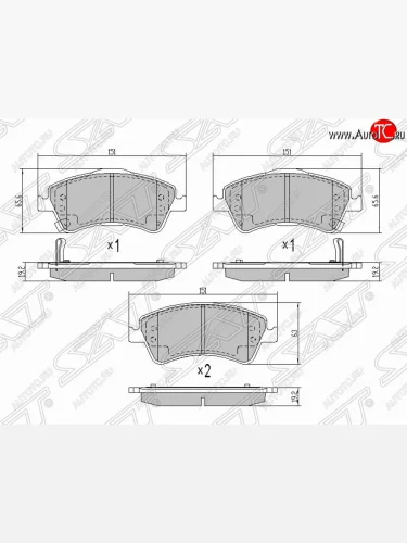 Колодки тормозные (передние) SAT Toyota Auris ( E150,  E180) - Corolla  E150