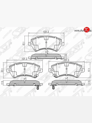 Колодки тормозные (передние) SAT Toyota Corolla Fielder E120 универсал дорестайлинг (2000-2002)
