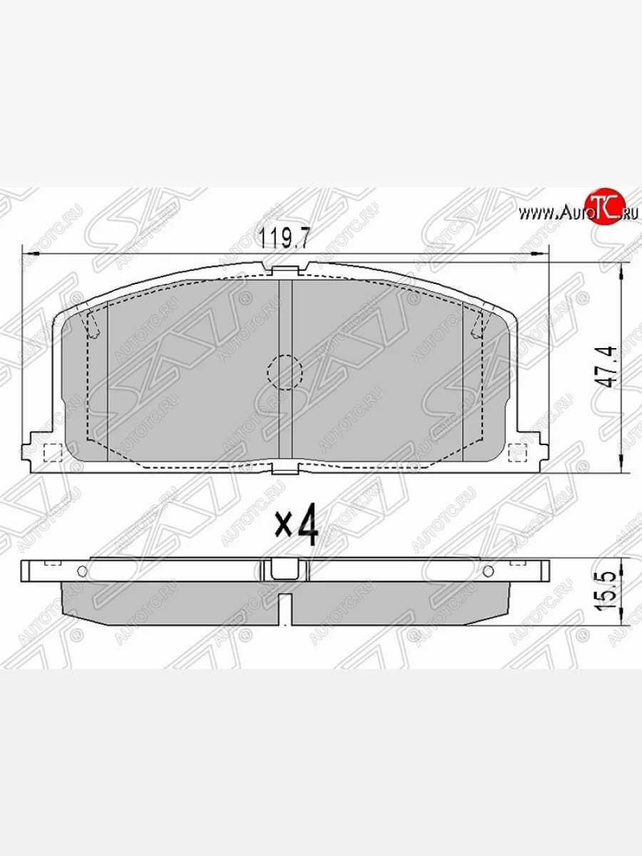 Колодки тормозные (передние) SAT Toyota Celica T180 (1989-1993)  в Керчи Республика Крым