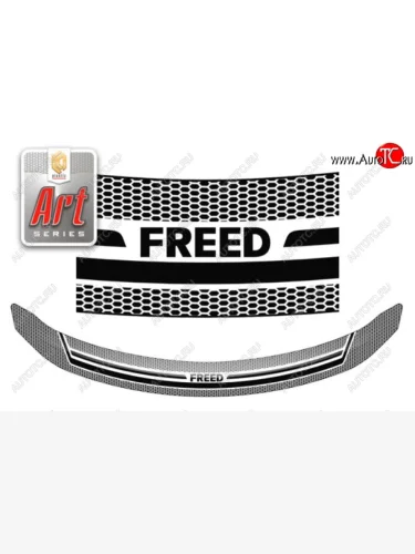 Дефлектор капота (GB3) CA-Plastiс (Серия Art графит) Honda Freed GB3,GB4 минивэн дорестайлинг (2008-2011)