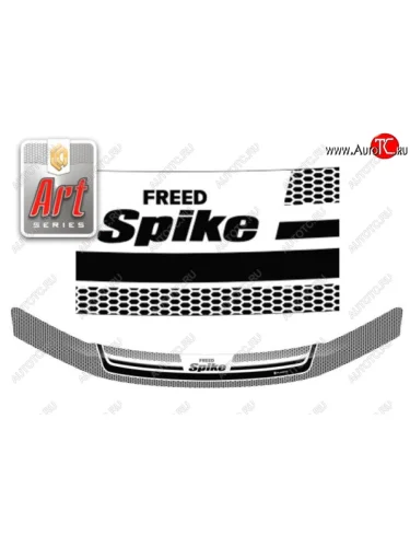 Дефлектор капота CA-Plastiс (Серия Art белая) Honda Freed Spike  1 (2010-2011)  дорестайлинг минивэн