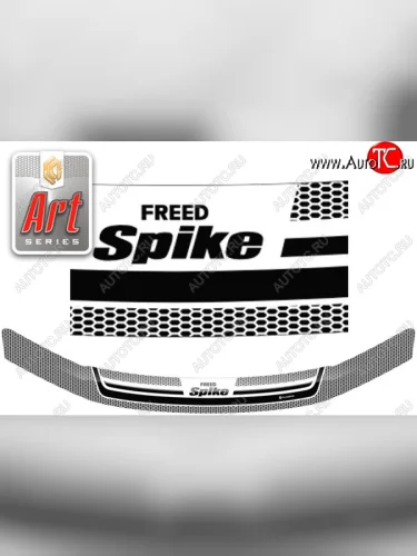 Дефлектор капота CA-Plastiс (Серия Art графит) Honda Freed Spike  1 (2010-2011)  дорестайлинг минивэн