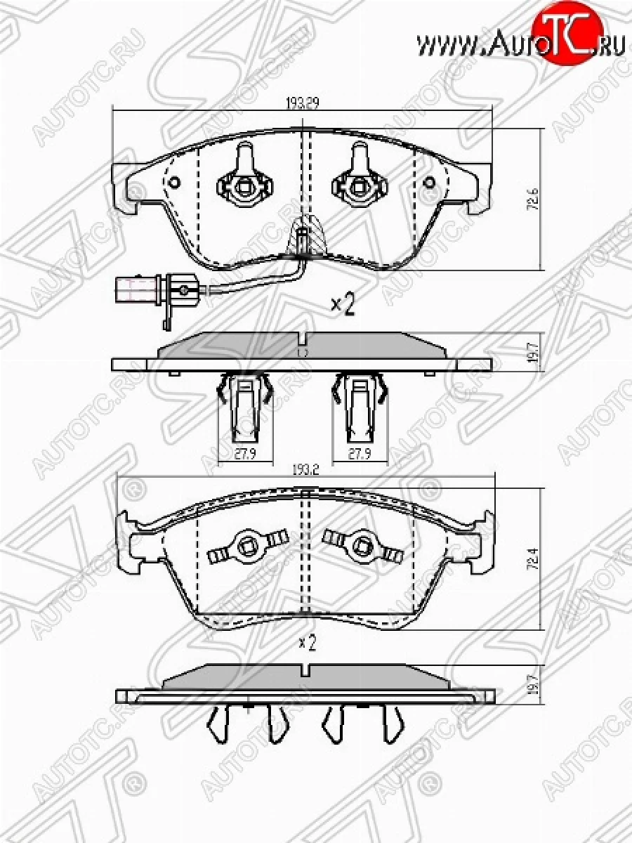 Колодки тормозные SAT Audi A6 C6 дорестайлинг, универсал (2004-2008)  в Перми Пермском крае
