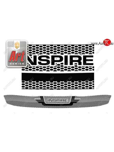 Дефлектор капота (UC1) CA-Plastic (Серия Art графит) Honda Inspire 4 UC дорестайлинг (2003-2005)