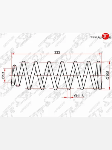 Комплект задних пружин (2 шт) 2WD SAT Toyota Allion T240 седан рестайлинг (2004-2007)