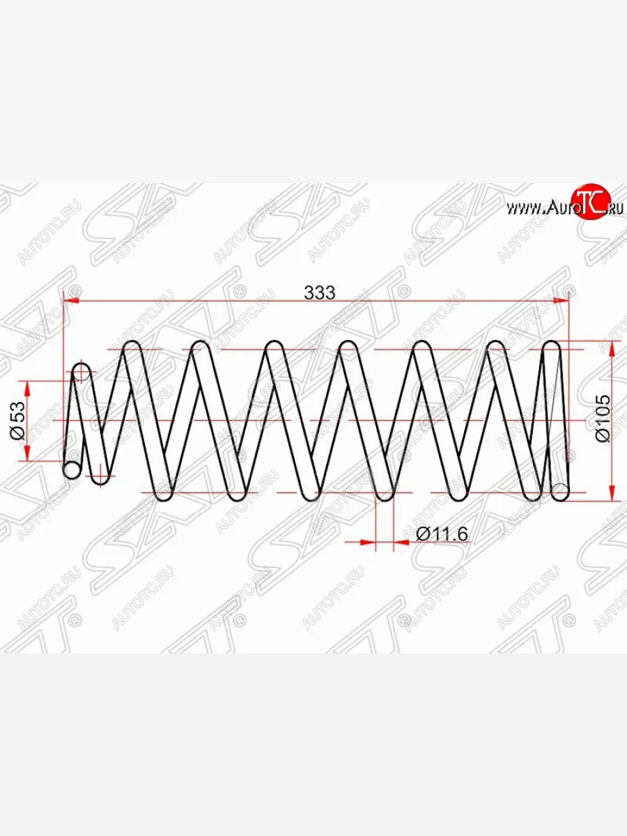Комплект задних пружин (2 шт) 2WD SAT Toyota Allion T240 седан рестайлинг (2004-2007)  в Керчи Республика Крым
