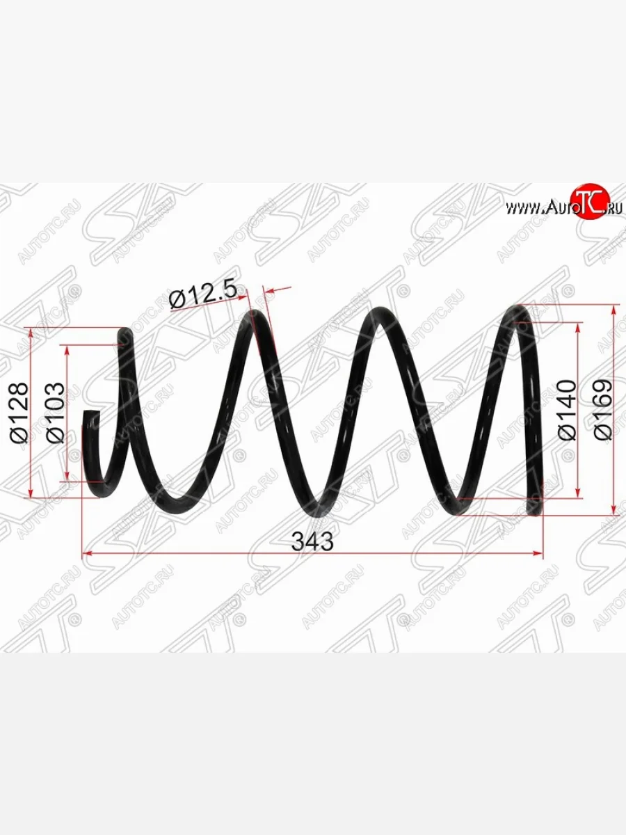 Комплект передних пружин (2 шт.) SAT Toyota Corolla Axio (E140) седан дорестайлинг (2006-2008)  в Керчи Республика Крым
