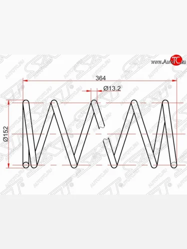 Комплект передних пружин (2 шт.) SAT Toyota Caldina ( T190,  T210) - Corona  T190