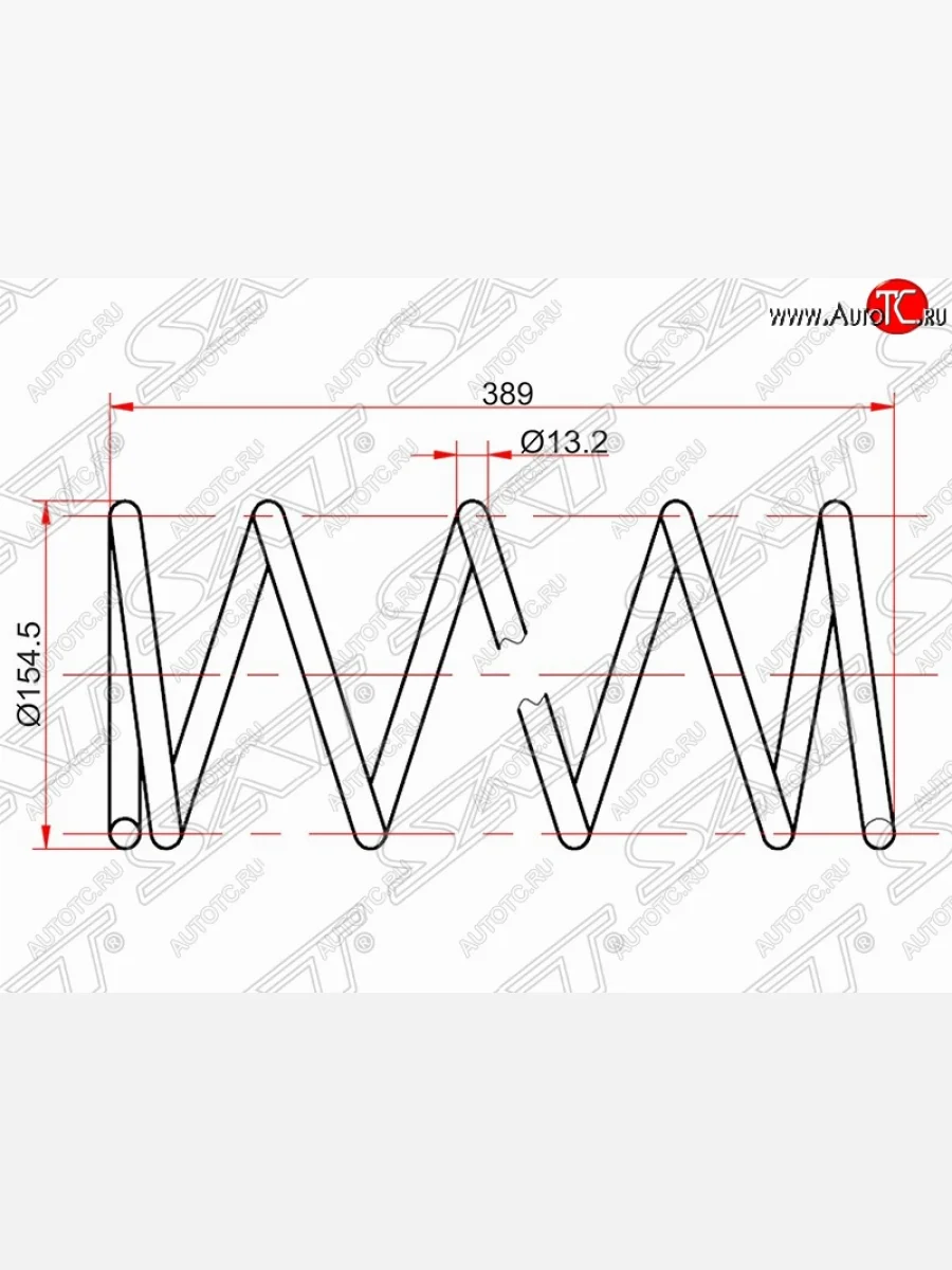Комплект передних пружин (2 шт.) SAT (L=389) Toyota Corona Premio T210 дорестайлинг (1996-1997)  в Керчи Республика Крым