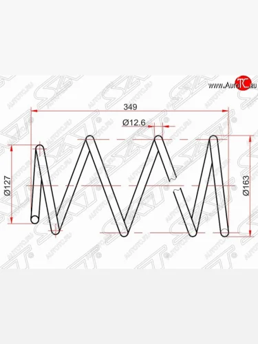 Комплект передних пружин (2 шт.) 2WD/4WD SAT Toyota Allion T240 седан рестайлинг (2004-2007)
