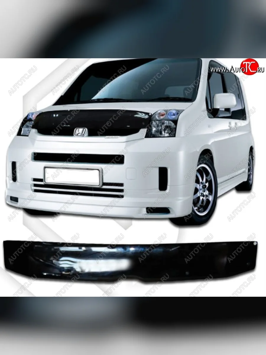 Дефлектор капота CA-Plastiс Honda Mobilio 1 GB1,GB2 рестайлинг (2004-2008) (Classic черный, Без надписи)  в Керчи Республика Крым