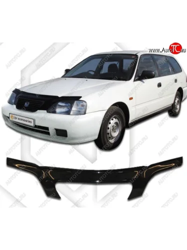 Дефлектор капота EL1 CA-Plastiс exclusive (Classic черный) Honda Orthia (1996-1998)