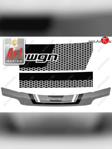 Дефлектор капота (RF1, RF2) CA-Plastiс (Серия Art белая) Honda StepWagon RF1,RF2 минивэн дорестайлинг (1996-1999)