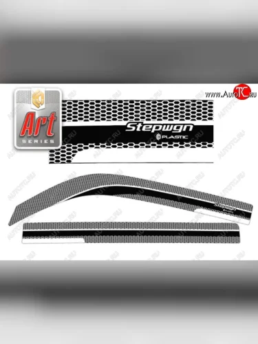 Дефлектора окон  StepWagon (2003-2005) CA-Plastiс (Серия Art белая) Honda StepWagon  RF3,RF4 (2003-2005) минивэн рестайлинг