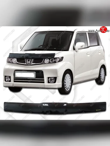 Дефлектор капота CA-Plastiс (Classic черный) Honda Zest Spark (2006-2012)