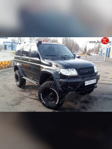 Решетка радиатора CrTuning - Чёрный БРУТ (Установка с пластиковым бампером) Уаз Патриот 23632 дорестайлинг пикап (2008-2014)