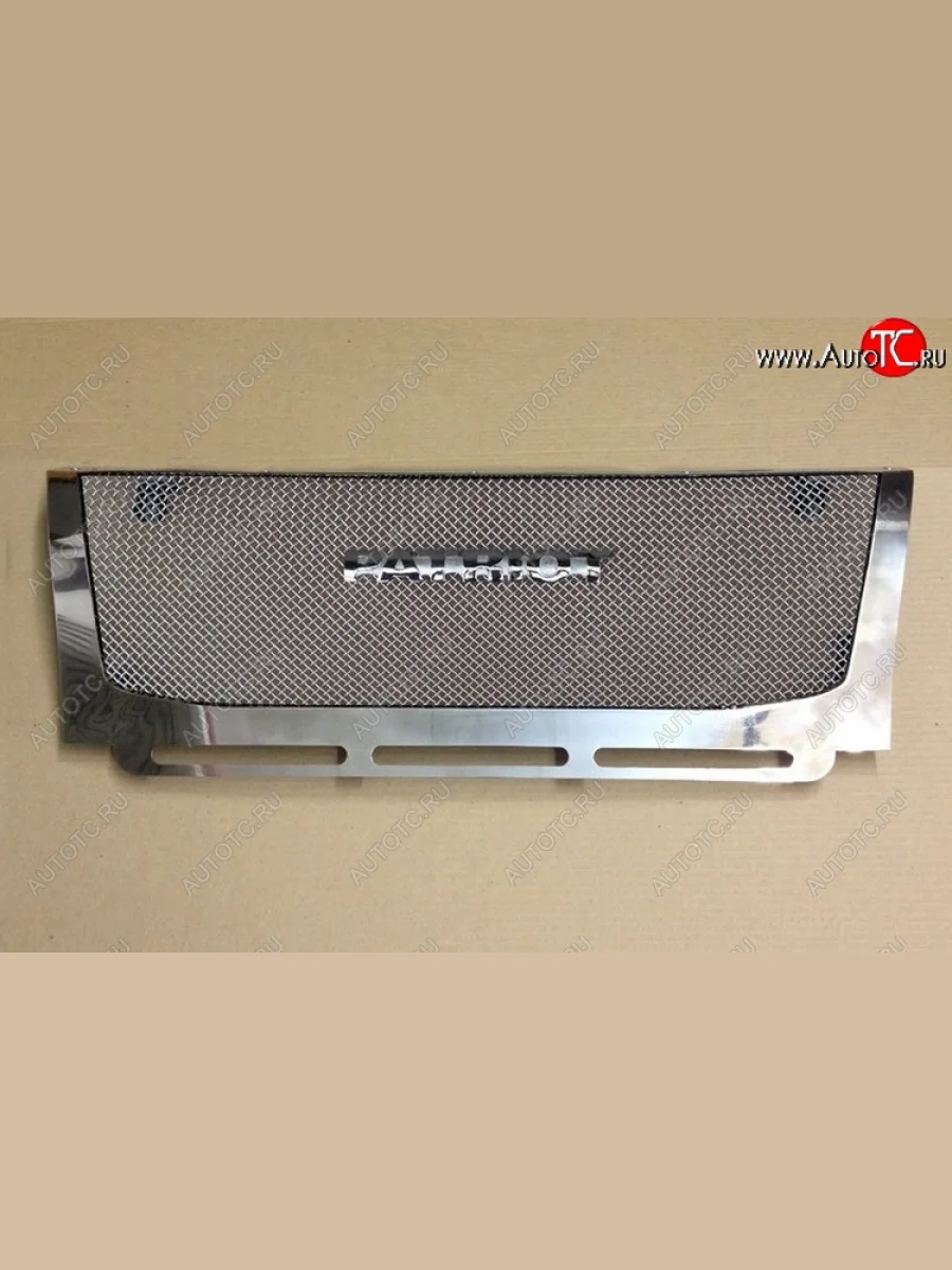 Решетка радиатора CrTuning Уаз Патриот 23632 дорестайлинг пикап (2008-2014) (серебро, С надписью PATRIOT)  в Перми Пермском крае