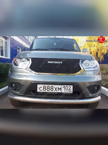 Решетка радиатора CrTuning (Сетка черная) Уаз Патриот 23632 1 рестайлинг пикап (2014-2016)