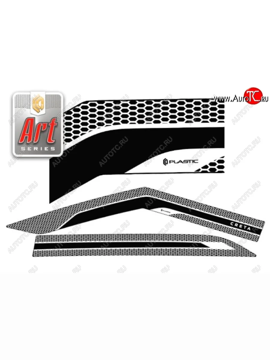 Дефлектора окон CA-Plastic Hyundai Creta GS рестайлинг (2019-2021) (Серия Art серебро)  в Самаре Самарской области