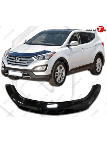 Дефлектор капота CA-Plastiс exclusive (Classic черный) Hyundai Grand Santa Fe  1 DM (2013-2016) дорестайлинг