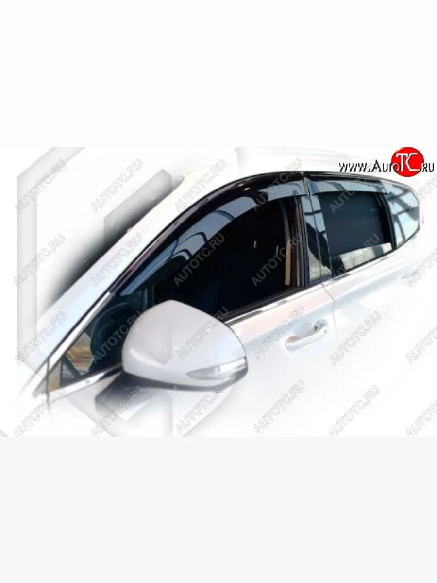 Дефлектора окон CA-Plastic Hyundai Santa Fe TM дорестайлинг (2018-2021) (Classic полупрозрачный, Без хром.молдинга)  в Керчи Республика Крым