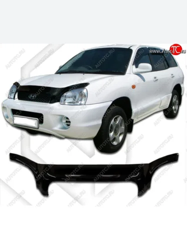 Дефлектор капота CA-Plastiс exclusive (Classic черный) Hyundai Santa Fe SM (2000-2012)