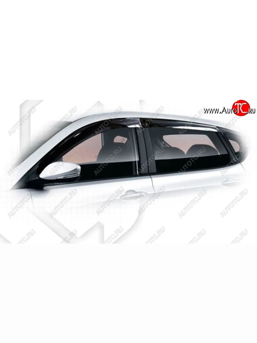 Дефлектора окон CA-Plastic Hyundai Solaris RBr хэтчбэк дорестайлинг (2010-2014) (Classic полупрозрачный, Без хром.молдинга)  в Керчи Республика Крым