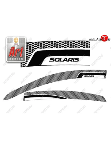 Дефлектора окон CA-Plastic (Серия Art графит) Hyundai Solaris RBr седан рестайлинг (2014-2017)