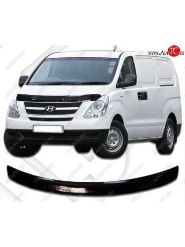Дефлектор капота CA-Plastiс (серия Classic черный) Hyundai Starex/Grand Starex/H1 TQ дорестайлинг (2007-2013)
