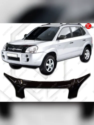 Дефлектор капота CA-Plastiс exclusive (Classic черный) Hyundai Tucson JM (2004-2010)
