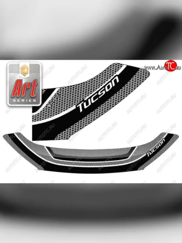 Дефлектор капота CA-Plastiс (Серия Art белая) Hyundai Tucson TL дорестайлинг (2015-2018)