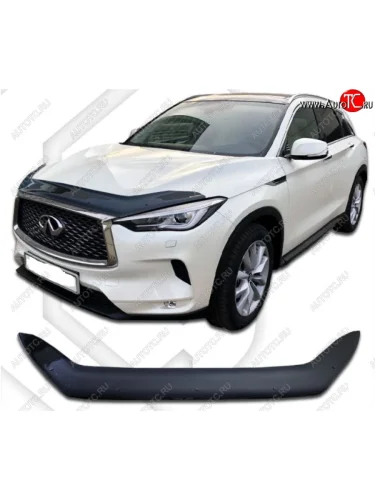 Дефлектор капота CA-Plastiс (Classic черный) INFINITI Qx50 J55 (2017-2022)