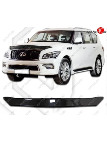 Дефлектор капота CA-Plastiс (Classic черный) INFINITI QX80 Z62 1-ый рестайлинг (2014-2018)