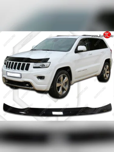 Дефлектор капота CA-Plastiс (Classic черный) Jeep Grand Cherokee WK2 дорестайлинг (2010-2013)