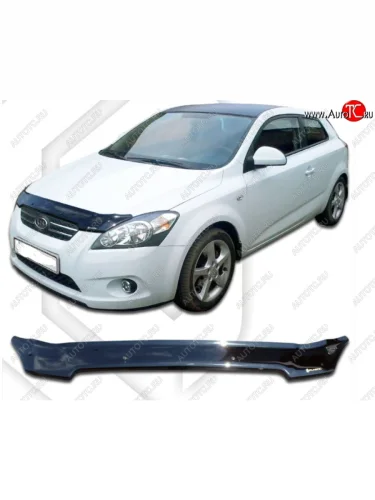 Дефлектор капота CA-Plastiс (Classic черный) KIA Ceed 1 ED дорестайлинг, хэтчбэк 5 дв. (2006-2010)